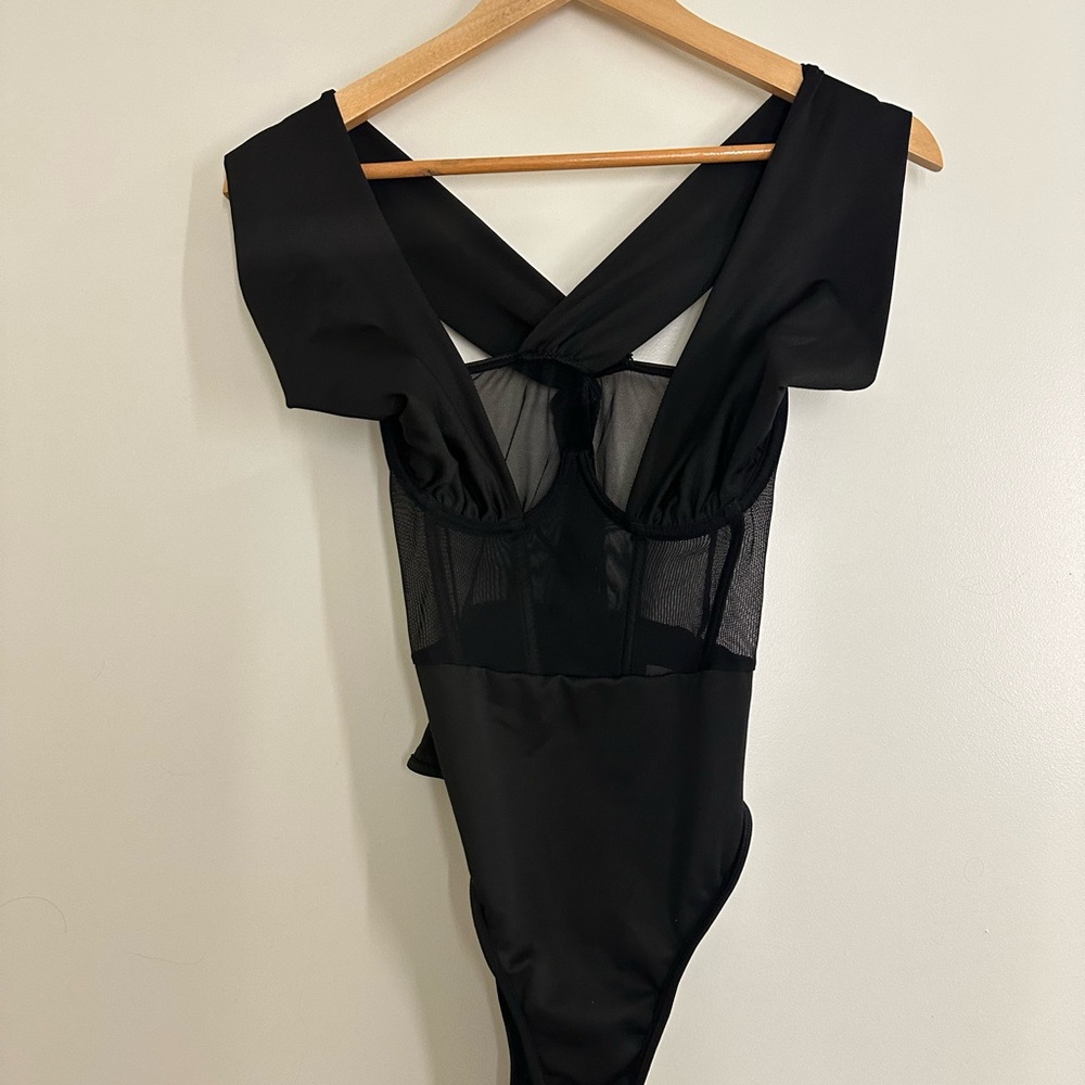 Rave Wonderland Black Mesh Bodysuit